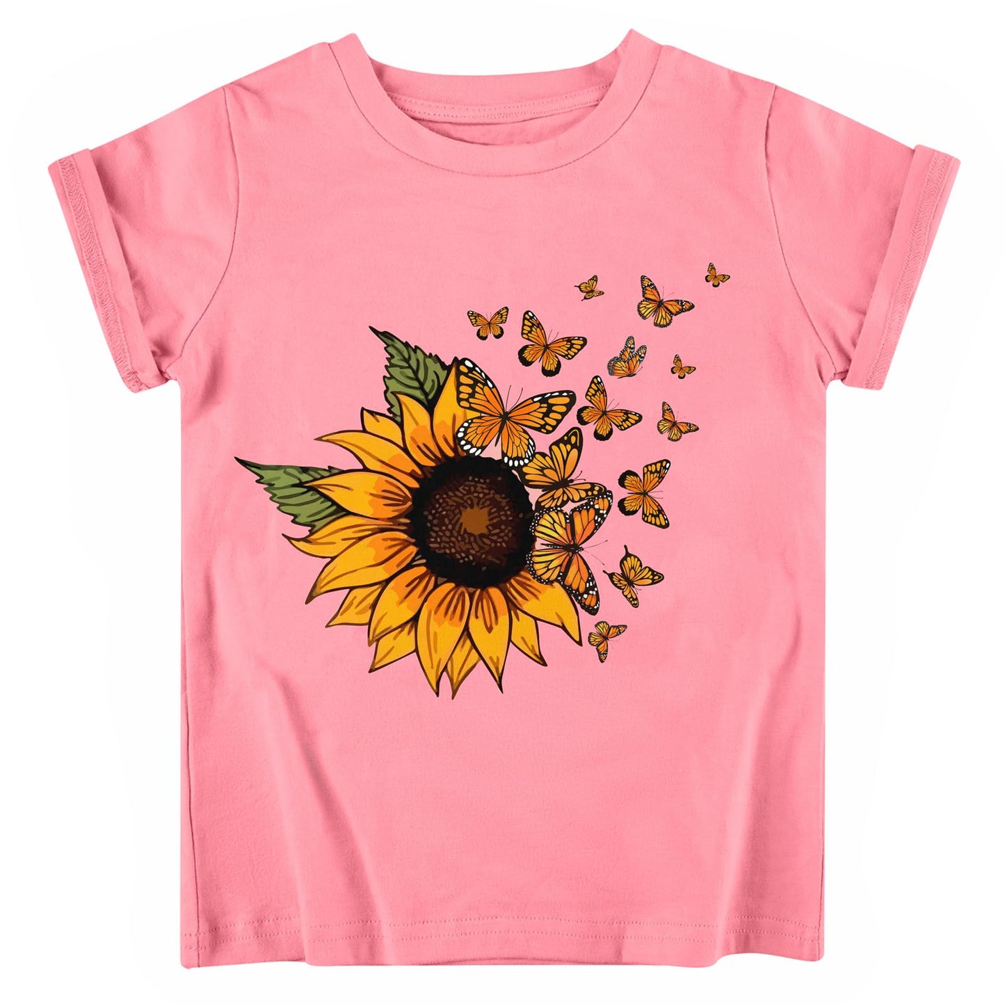 Funnycokid Little Girls T Shirt for Toddler 3-7 Years Kids Tee Graphic Short Sleeve Clothes Tops