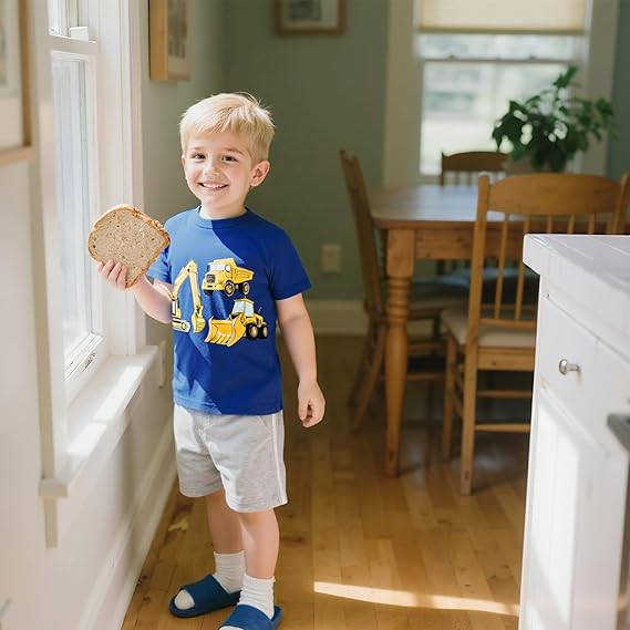 Funnycokid Toddler Boys Shirts Graphic T-Shirt Kids Short Sleeve Tees 2-6 Years