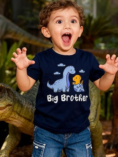 Funnycokid Big Brother T Shirt for Toddler Boys Tee Construction Promoted Short Sleeve 1-6 Years