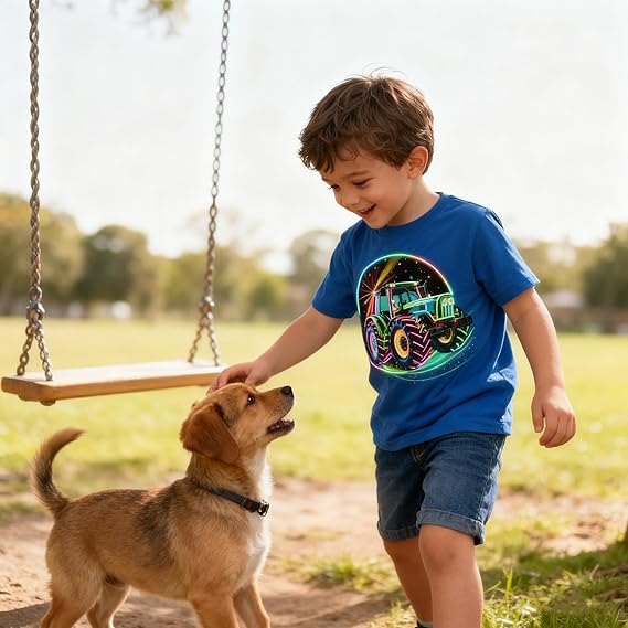 Funnycokid Toddler Boys Shirts Graphic T-Shirt Kids Short Sleeve Tees 2-6 Years