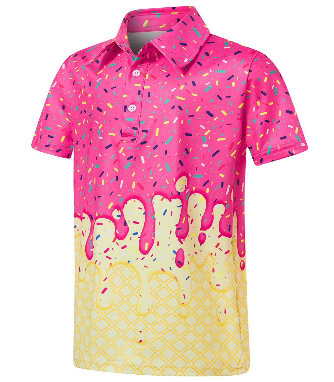 Move Dance Boys Polo Shirt Ice Cream Short Sleeve Golf Clothes 5-14T