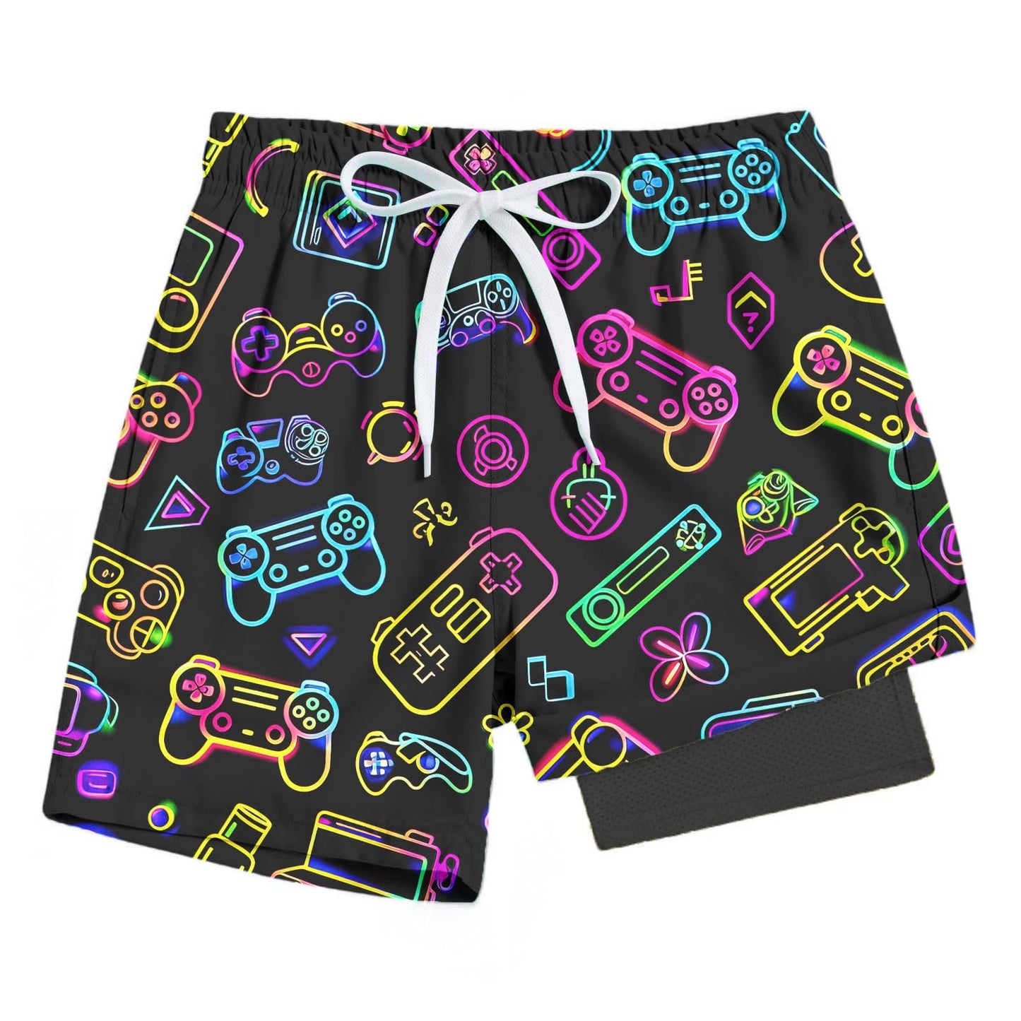 Cozople Boys Swim Trunks Compression Liner Swim Shorts Quick Dry Bathing Suit with Boxer Brief Swimwear 4-10T