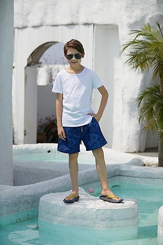 Cozople Boys Swim Trunks with Boxer Brief Liner Compression Swimwear Quick Dry Swim Shorts Bathing Suits 7-20 Years