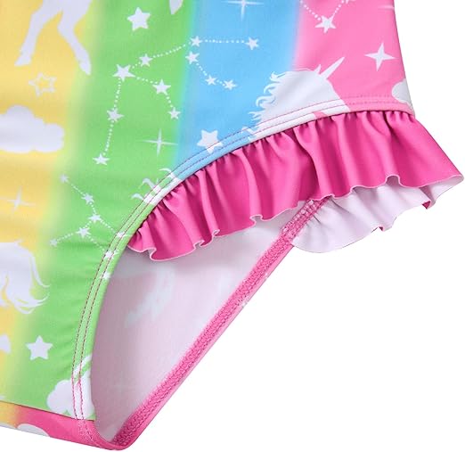 Girls Tankini Swimsuit Two Piece Mermaid Bikini Set Toddler Beach Bathing Suit Swimwear with Ruffled Hem 3-6 Years