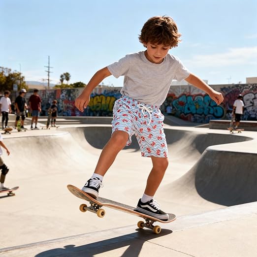 Cozople Boys Swim Trunks with Boxer Brief Liner Compression Swimwear Quick Dry Swim Shorts Bathing Suits 7-20 Years