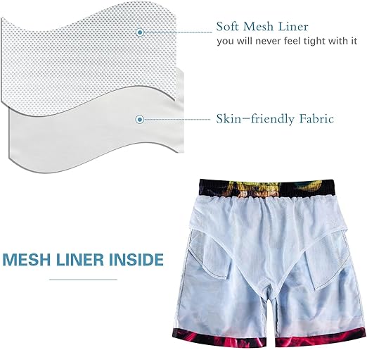 Idgreatim Teens Boys Swim Trunks Quick Dry Beach Swimwear UPF 50+ Board Shorts with Mesh Lining 6-14 Years