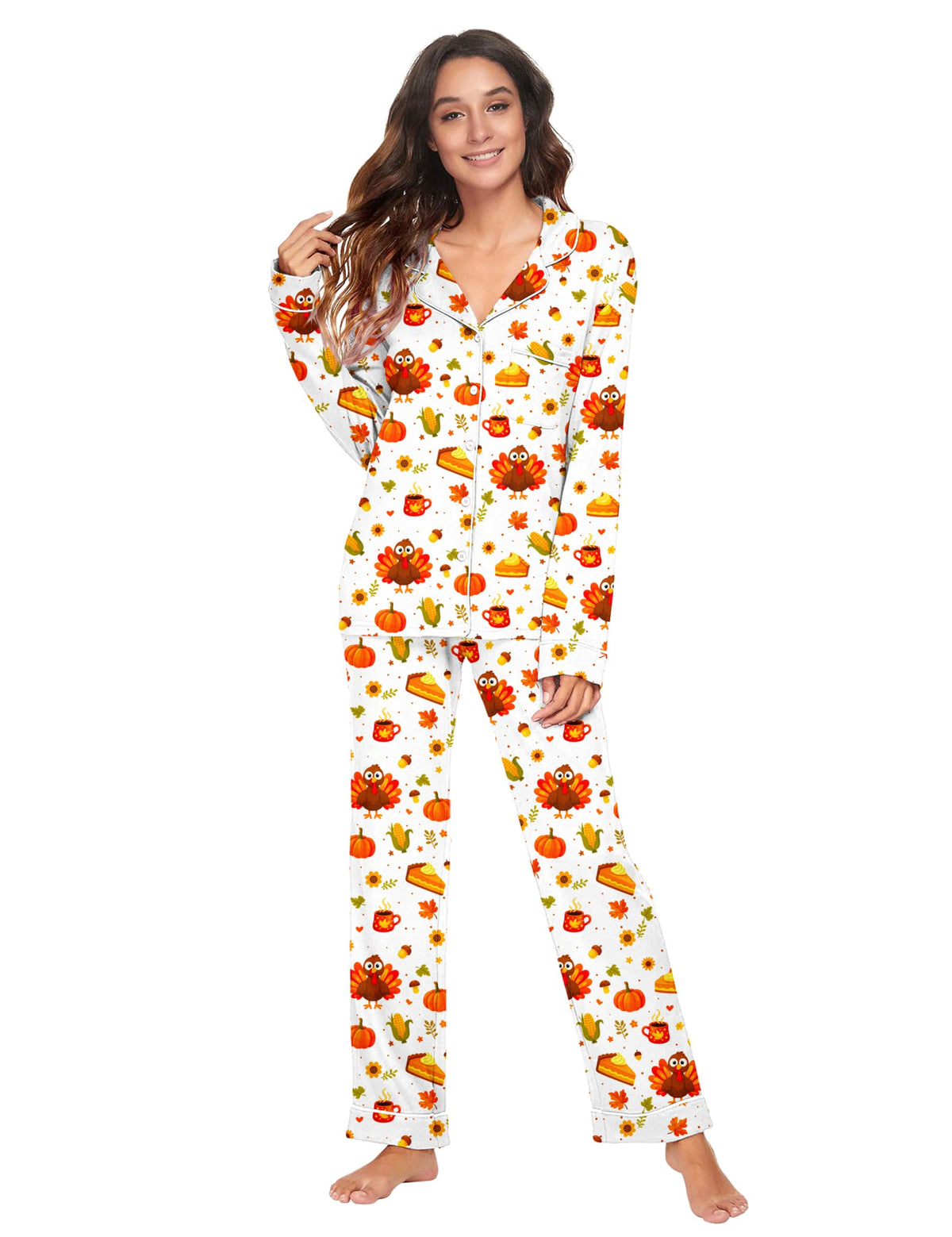 Christmas Couples Matching Pajamas Sets Pjs Button Down Sleepwear