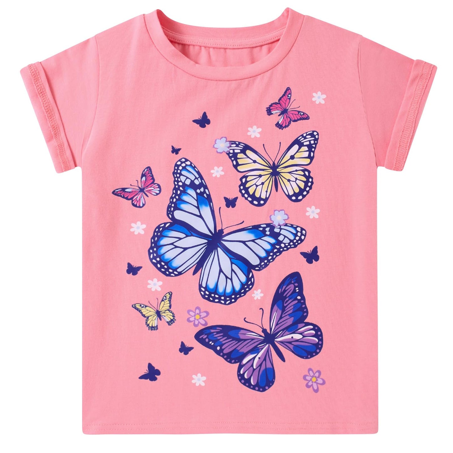 Funnycokid Little Girls T Shirt for Toddler 3-7 Years Kids Tee Graphic Short Sleeve Clothes Tops