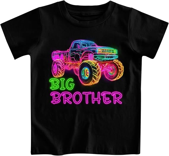 Funnycokid Big Brother T Shirt for Toddler Boys Tee Construction Promoted Short Sleeve 1-6 Years