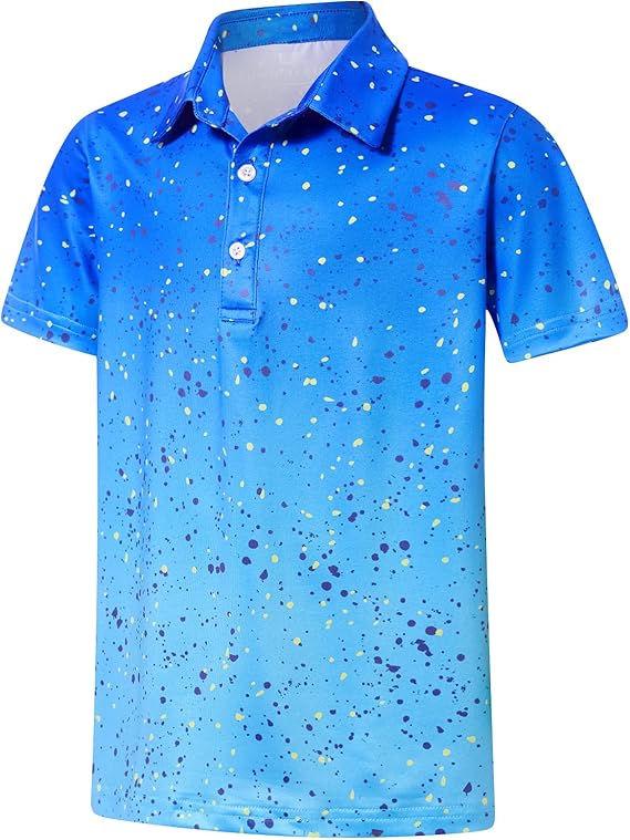 uideazone Boys Polo Shirts Dry Fit Performance Golf Short Sleeve Casual School Uniform Size 5-14