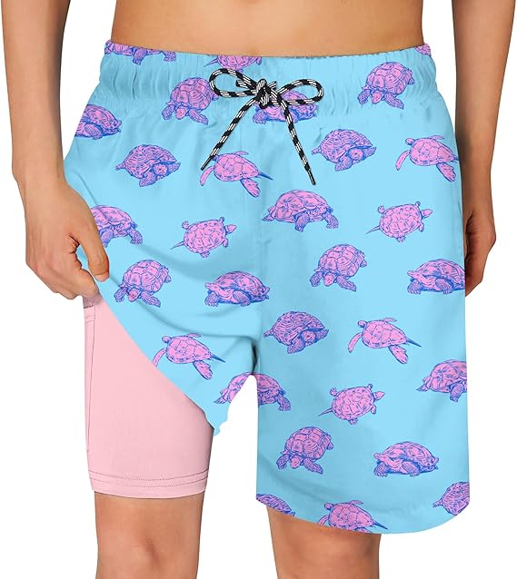 Cozople Boys Swim Trunks Compression Liner Swim Shorts Quick Dry Bathing Suit with Boxer Brief Swimwear 2-20T