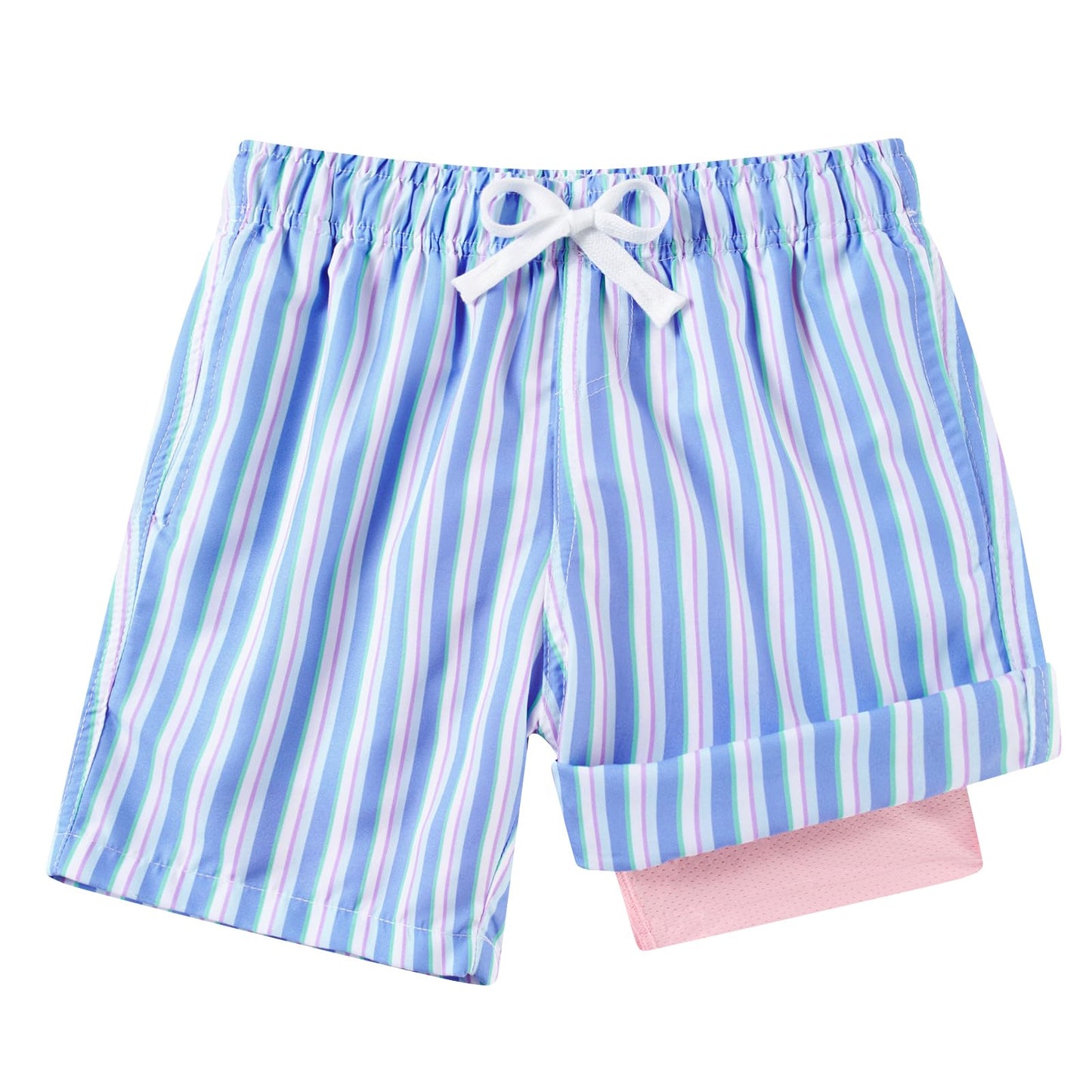 Cozople Boys Swim Trunks Compression Liner Swim Shorts Quick Dry Bathing Suit with Boxer Brief Swimwear 4-10T