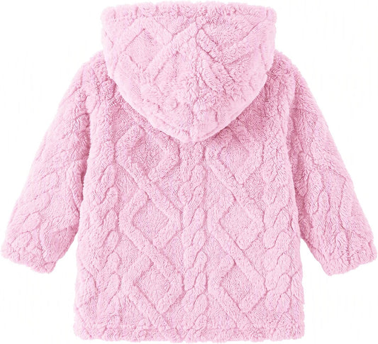Toddler Girls Fleece Jacket Hooded Coats Winter Outwear 2-6 Years