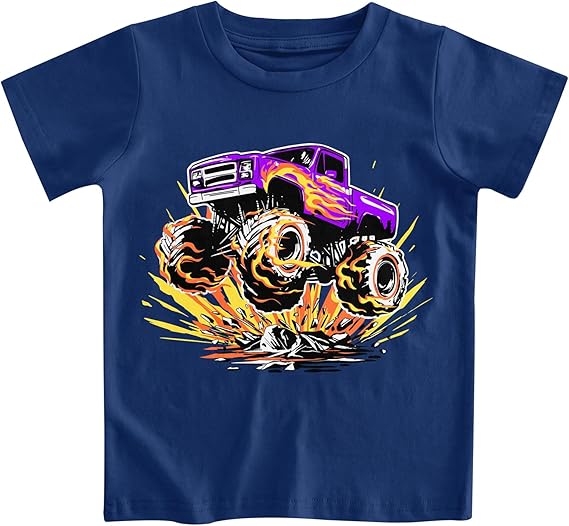 Funnycokid Toddler Boys Shirts Graphic T-Shirt Kids Short Sleeve Tees 2-6 Years