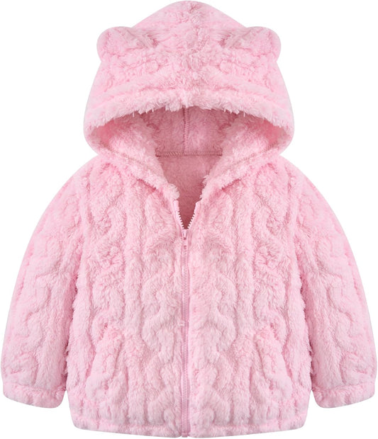 Toddler Fleece Jacket Girls Warm Coats Winter Outerwear 2-6 Years