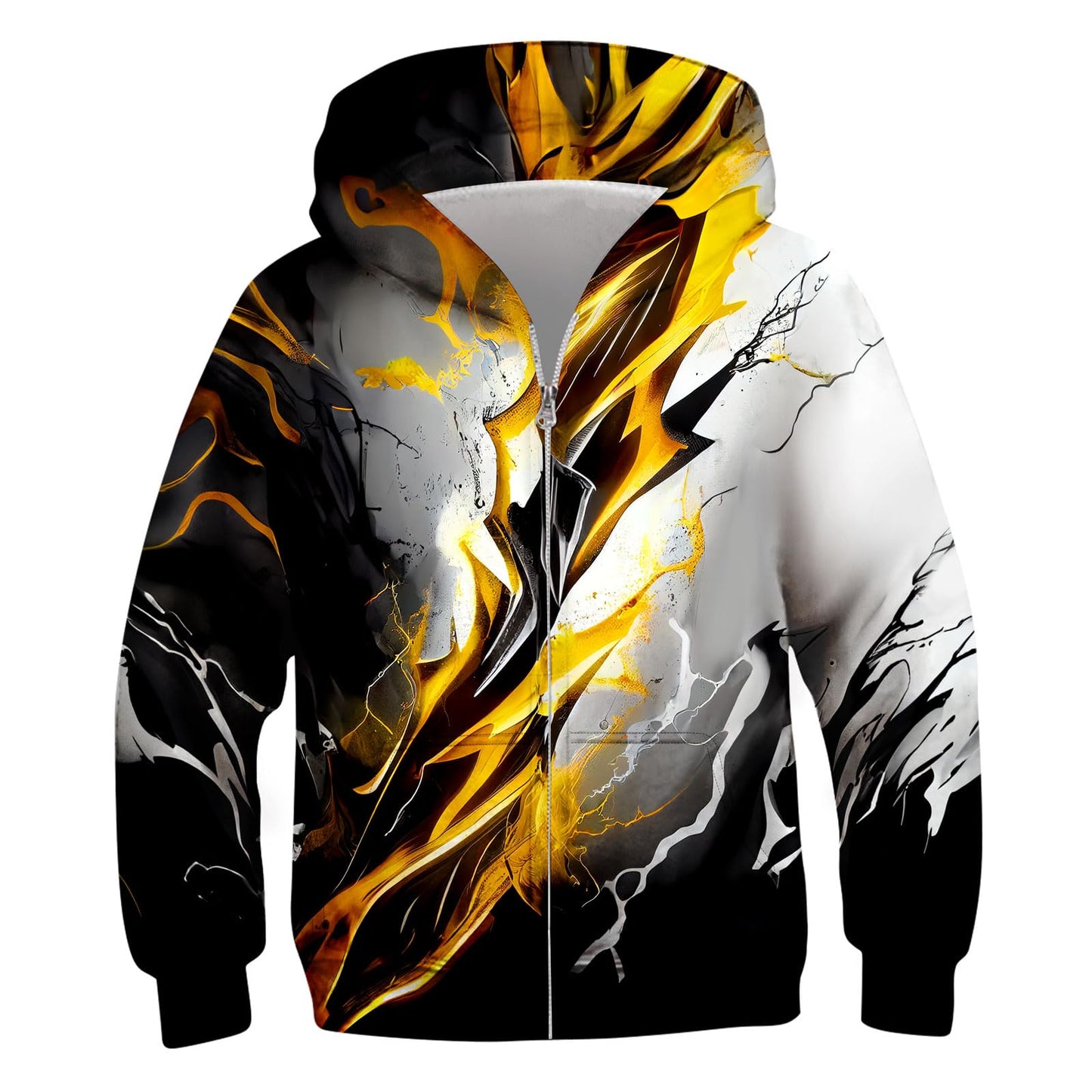 TUONROAD Boys Hoodies Sweatshirt Cool Pullover with Pockets Size 6-14 Years | Full zipper, 3D graphic prints, kangaroo pocket, polyester spandex, school and casual layering,Size 6-14