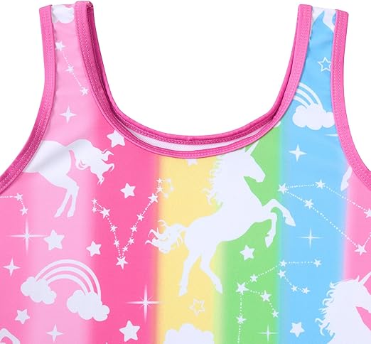 Girls Tankini Swimsuit Two Piece Mermaid Bikini Set Toddler Beach Bathing Suit Swimwear with Ruffled Hem 3-6 Years