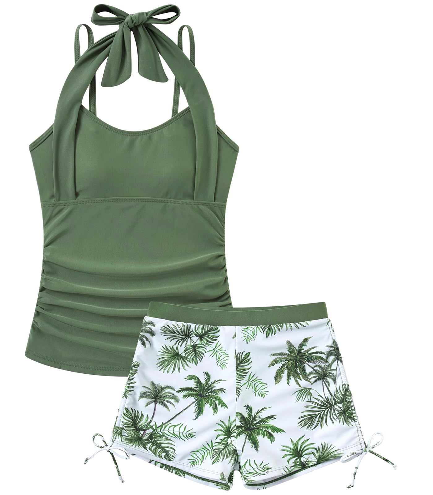 Girls Tankini Swimsuit 2 Piece Halterneck Bathing Suit for Teens Size 7-16