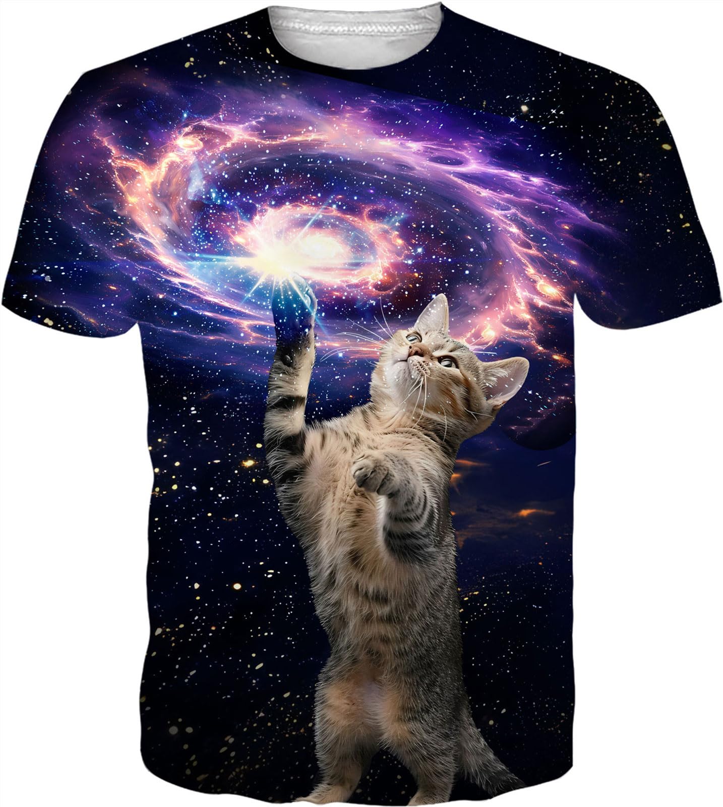 RAISEVERN Mens T-Shirts Cool Novelty Crewneck Short Sleeve Funny Graphic Top Casual Tees for Women