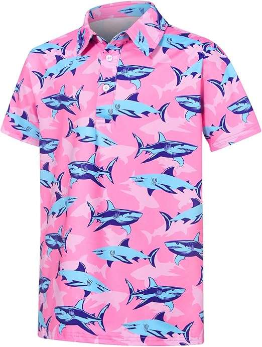 Boys Performance Polo Shirt Short Sleeve Golf Clothes for Active Casual Size 5-14