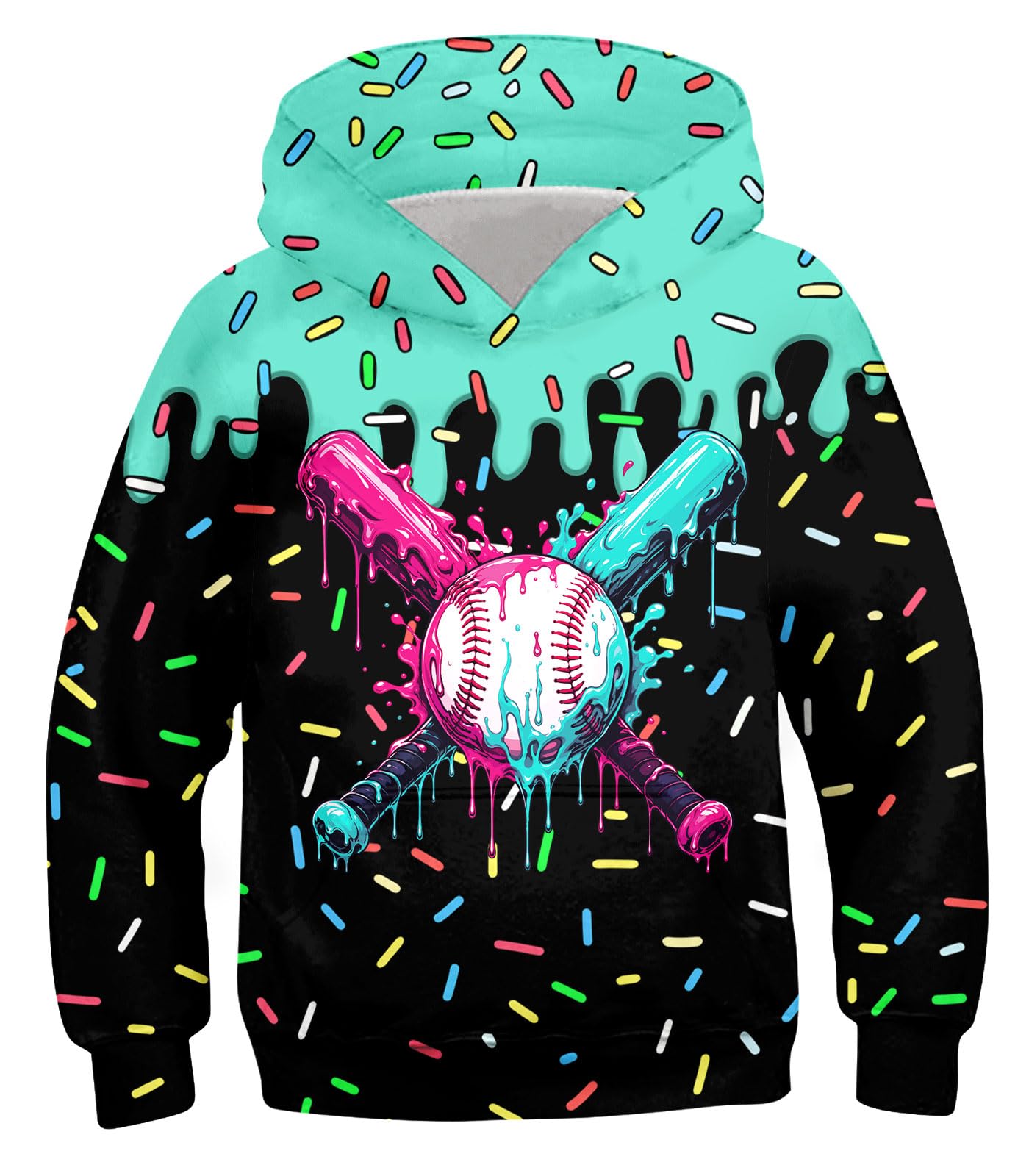 Move Dance Boys Hoodies Ice Cream Baseball Pullover Sweatshirts Size 7-16