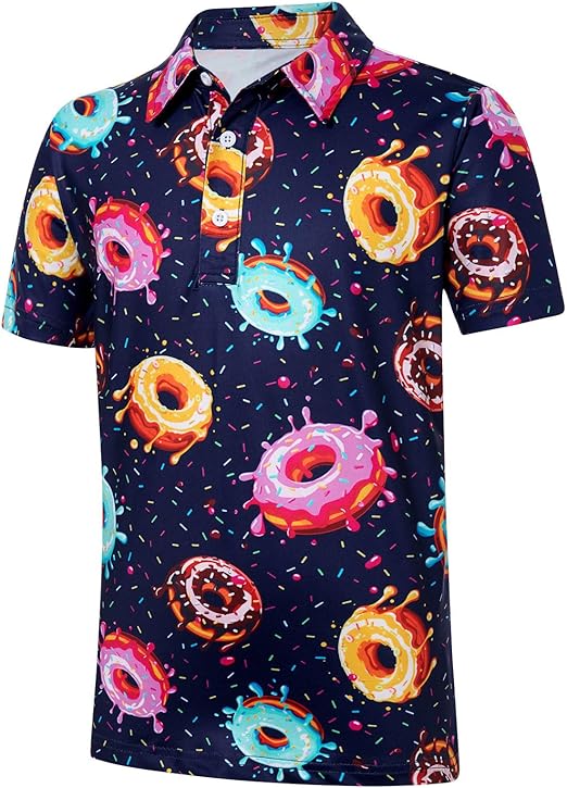 Boys Performance Polo Shirt Short Sleeve Golf Clothes for Active Casual Size 5-14