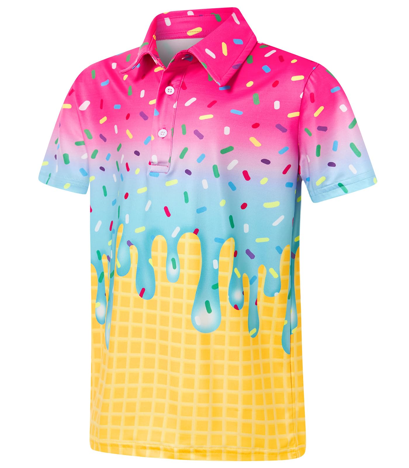 Move Dance Boys Polo Shirt Ice Cream Short Sleeve Golf Clothes 5-14T