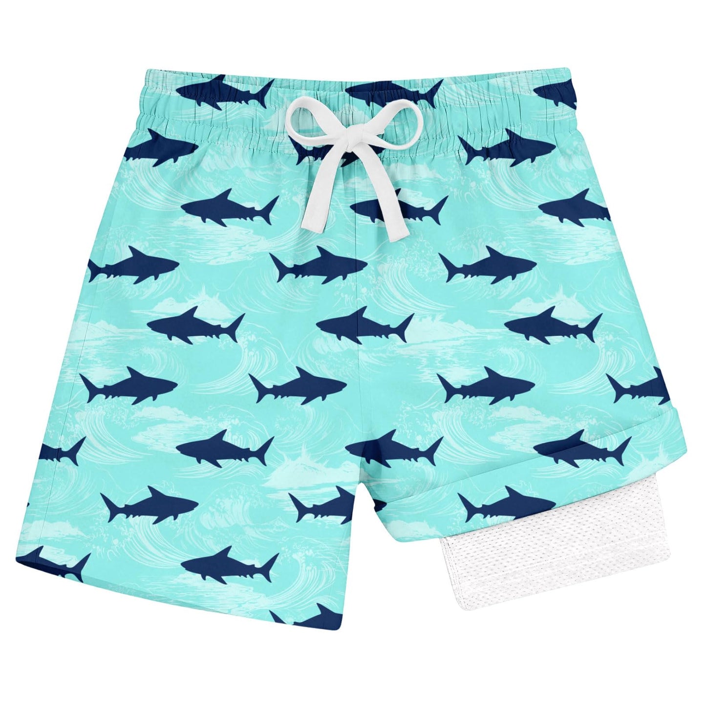 Cozople Boys Swim Trunks Compression Liner Swim Shorts Quick Dry Bathing Suit with Boxer Brief Swimwear 4-10T