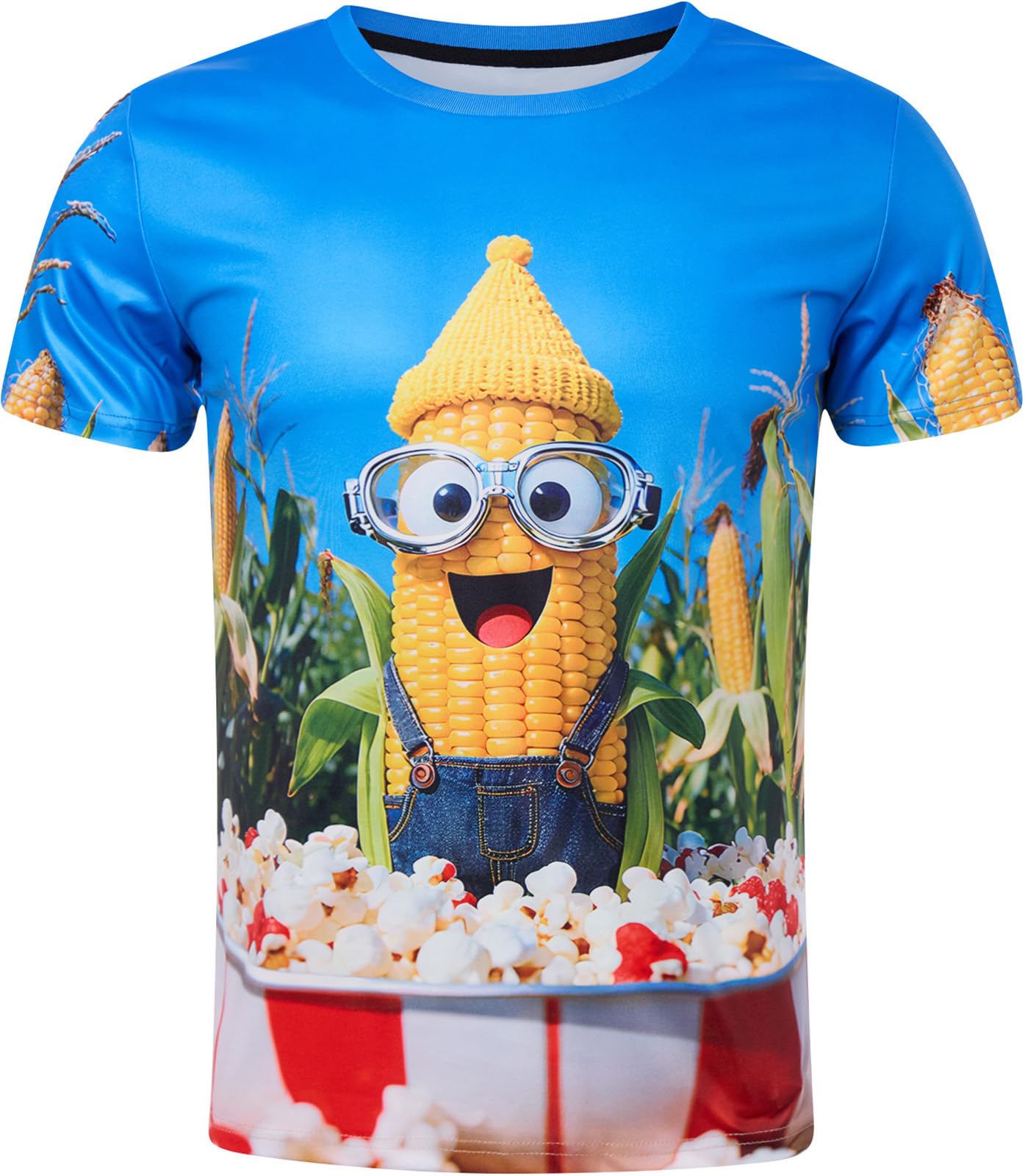 RAISEVERN Mens T-Shirts Cool Novelty Crewneck Short Sleeve Funny Graphic Top Casual Tees for Women