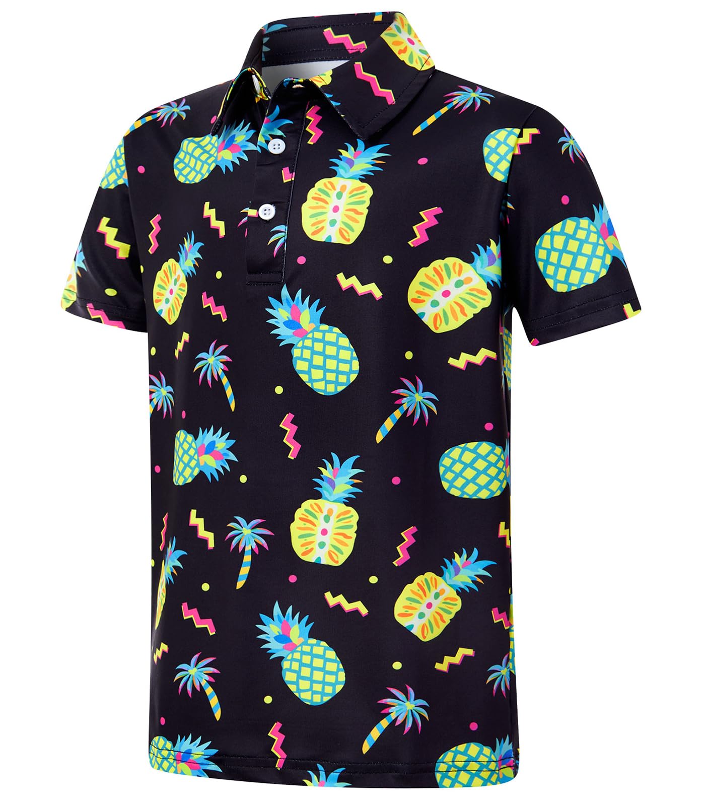 Boys Performance Polo Shirt Short Sleeve Golf Clothes for Hawaiian Active Casual Size 5-14