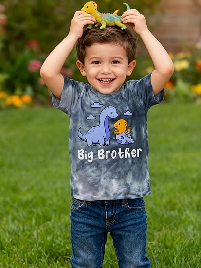 Funnycokid Big Brother T Shirt for Toddler Boys Tee Construction Promoted Short Sleeve 1-6 Years