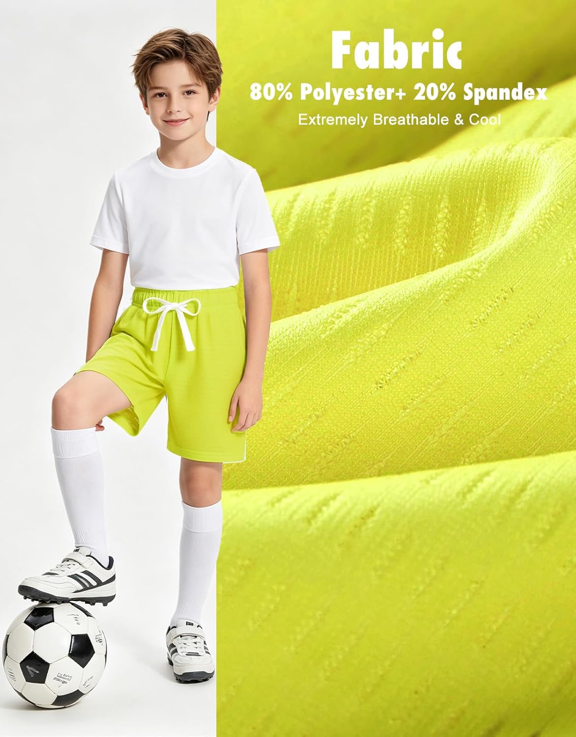 Boys Mesh Athletic Shorts Quick Dry Lightweight Breathable Mesh Shorts with Pockets for Basketball Gym Running Sports