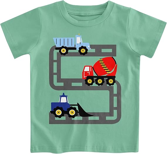 Funnycokid Toddler Boys Shirts Graphic T-Shirt Kids Short Sleeve Tees 2-6 Years