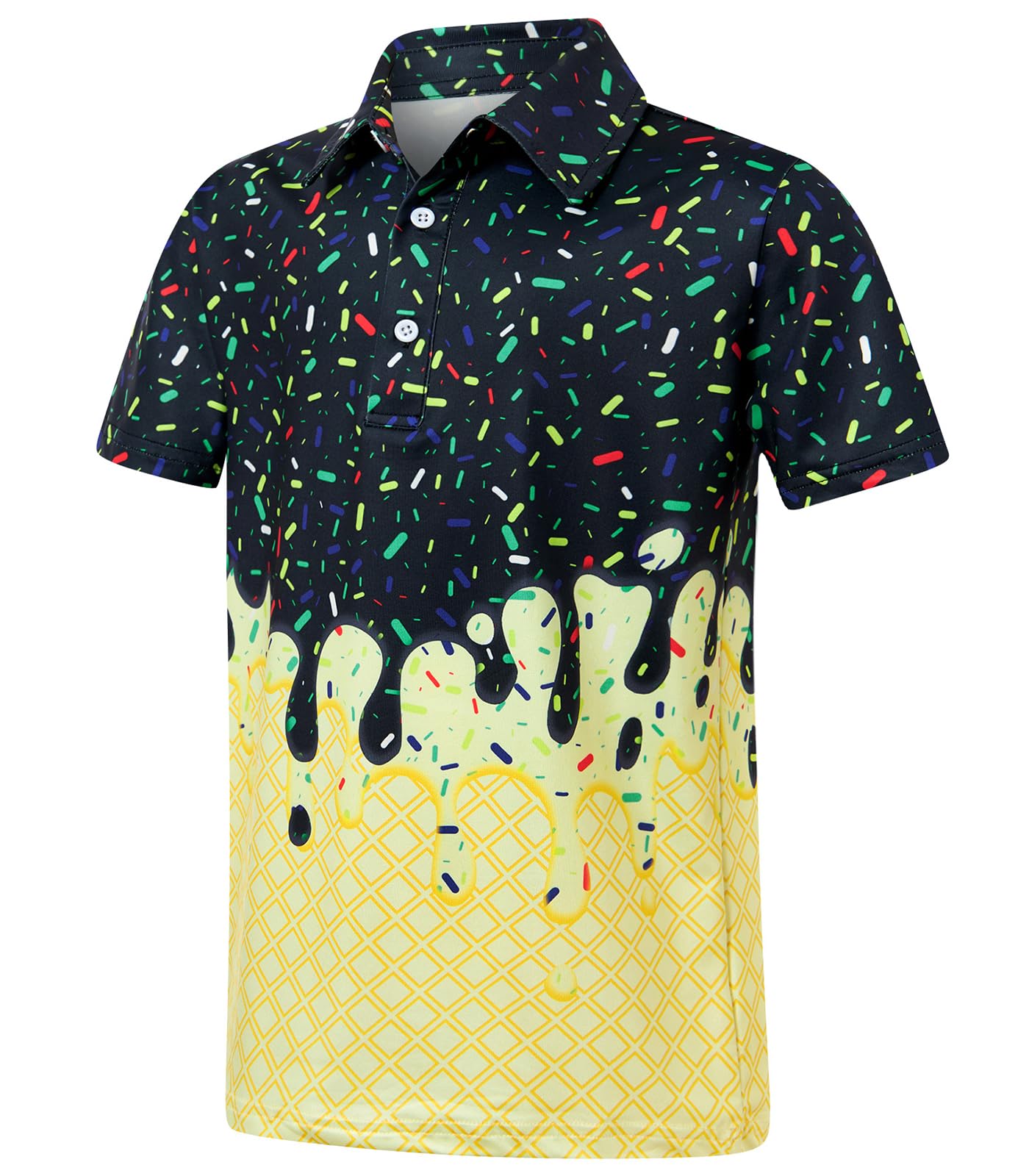 Move Dance Boys Polo Shirt Ice Cream Short Sleeve Golf Clothes 5-14T