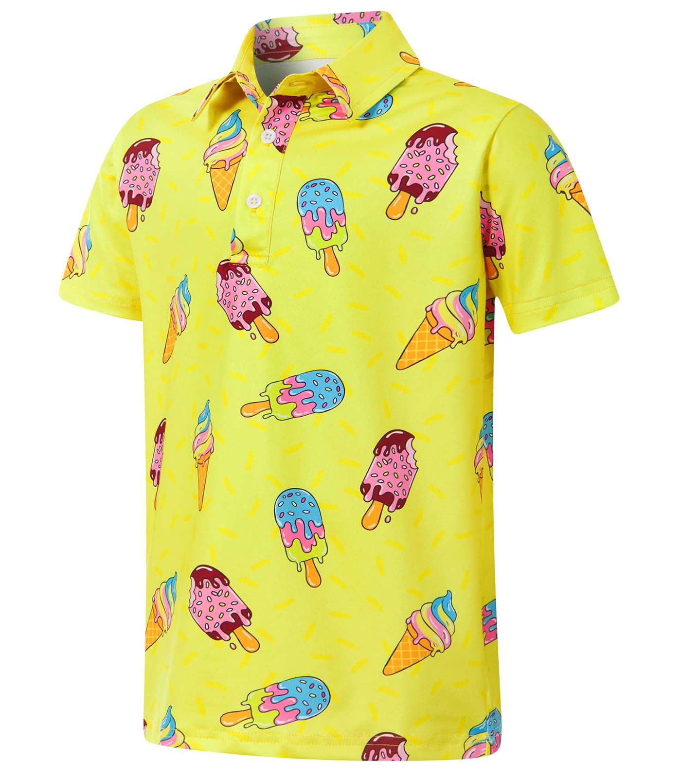 Boys Performance Polo Shirt Short Sleeve Golf Clothes for Hawaiian Active Casual Size 5-14