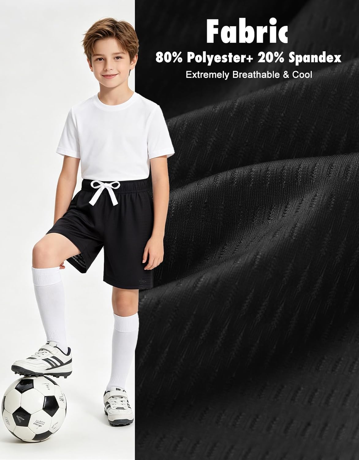 Boys Mesh Athletic Shorts Quick Dry Lightweight Breathable Mesh Shorts with Pockets for Basketball Gym Running Sports