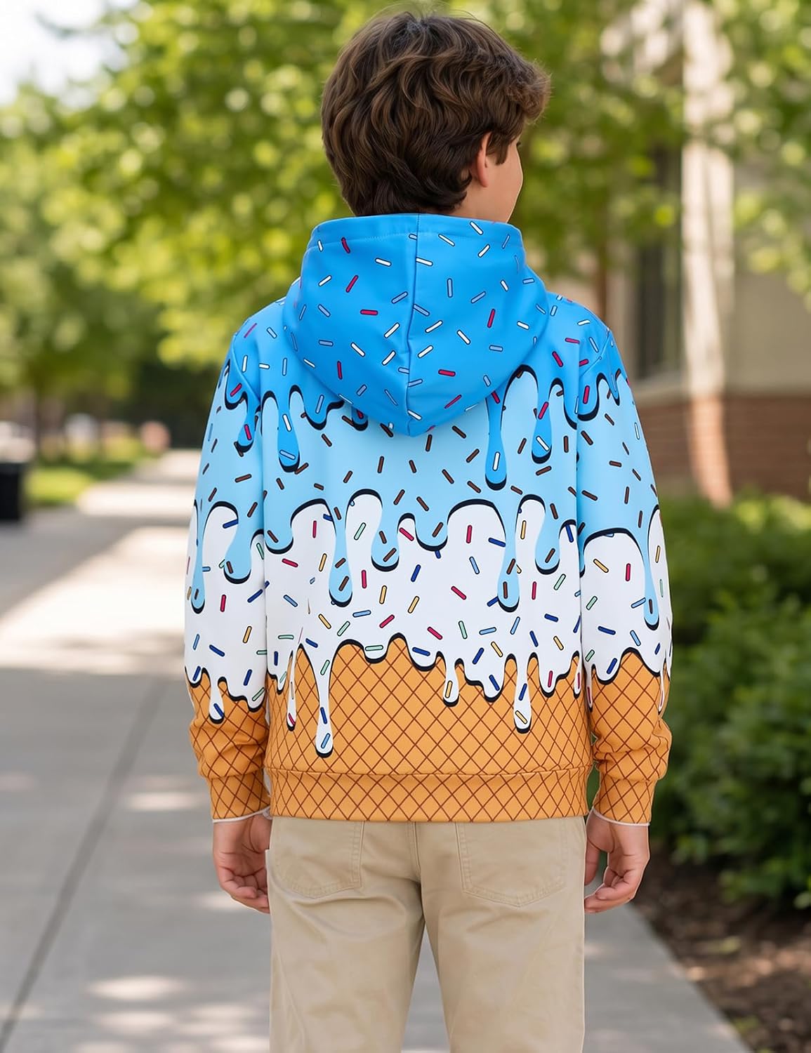 Move Dance Boys Hoodies Ice Cream Baseball Pullover Sweatshirts Size 7-16