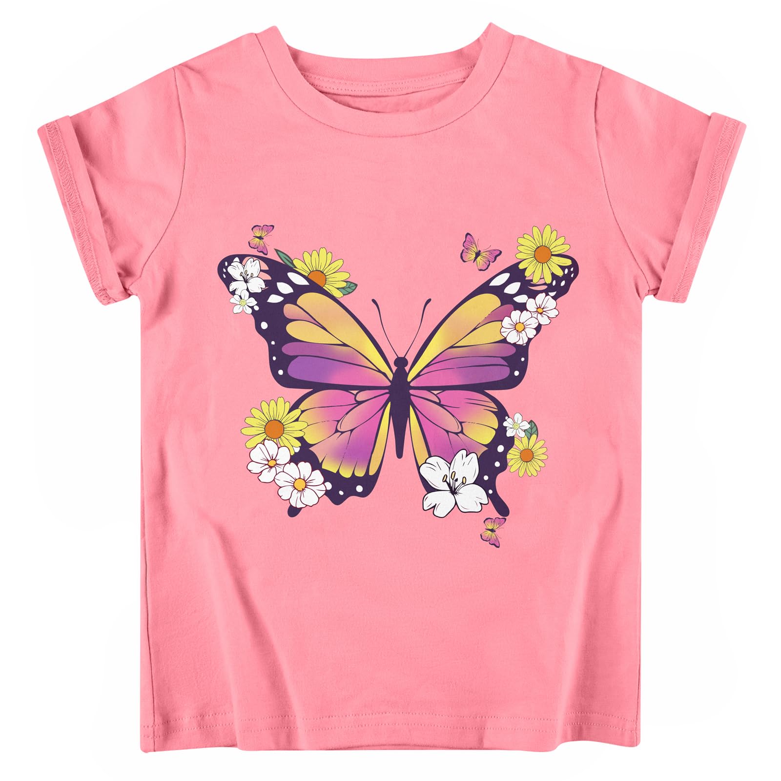 Funnycokid Little Girls T Shirt for Toddler 3-7 Years Kids Tee Graphic Short Sleeve Clothes Tops