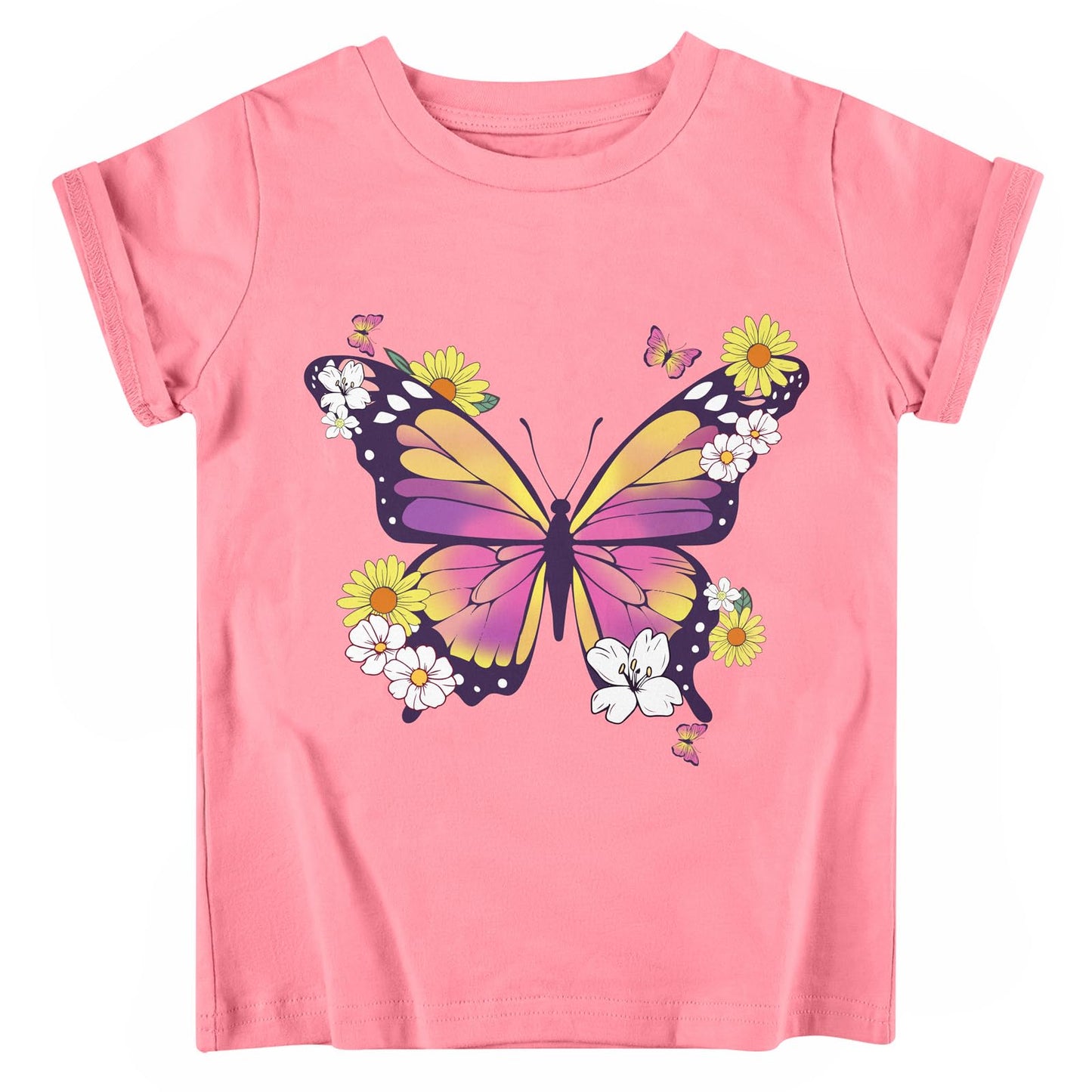 Funnycokid Little Girls T Shirt for Toddler 3-7 Years Kids Tee Graphic Short Sleeve Clothes Tops