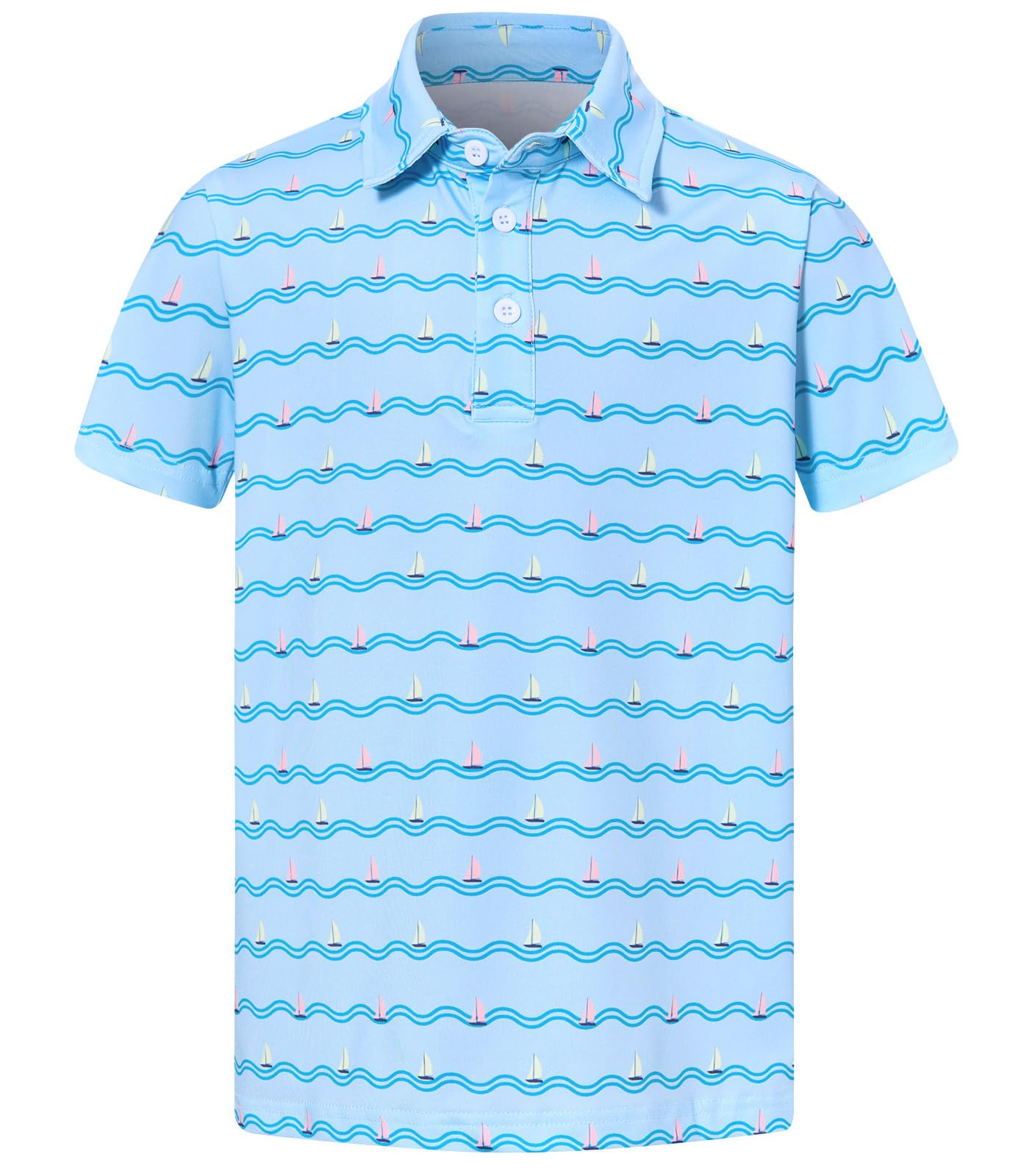 Boys Performance Polo Shirt Short Sleeve Golf Clothes for Hawaiian Active Casual Size 5-14
