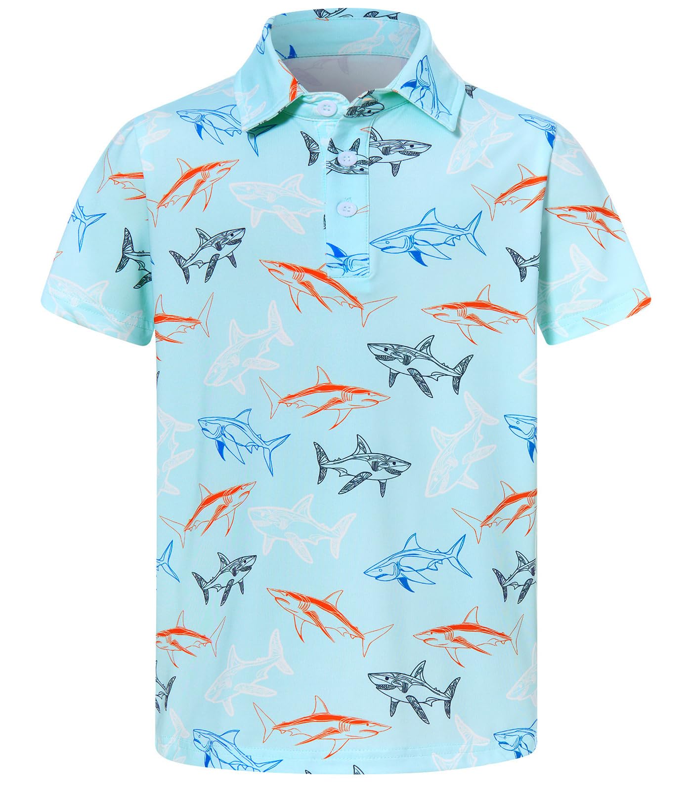 Boys Performance Polo Shirt Short Sleeve Golf Clothes for Hawaiian Active Casual Size 5-14