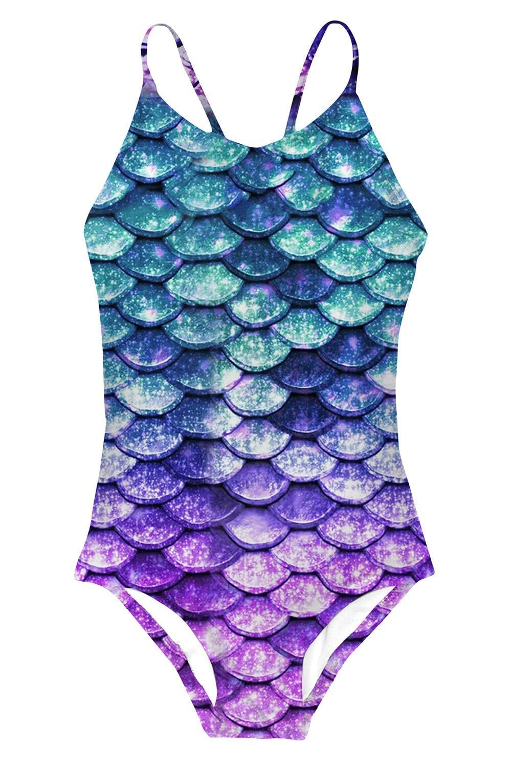 Idgreatim Girls One Piece Swimsuits Quick Dry Beach Swimwear Bathing Suit for Beach 3-12 Years
