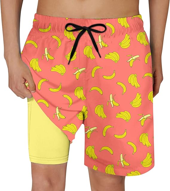 Cozople Boys Swim Trunks Compression Liner Swim Shorts Quick Dry Bathing Suit with Boxer Brief Swimwear 2-20T