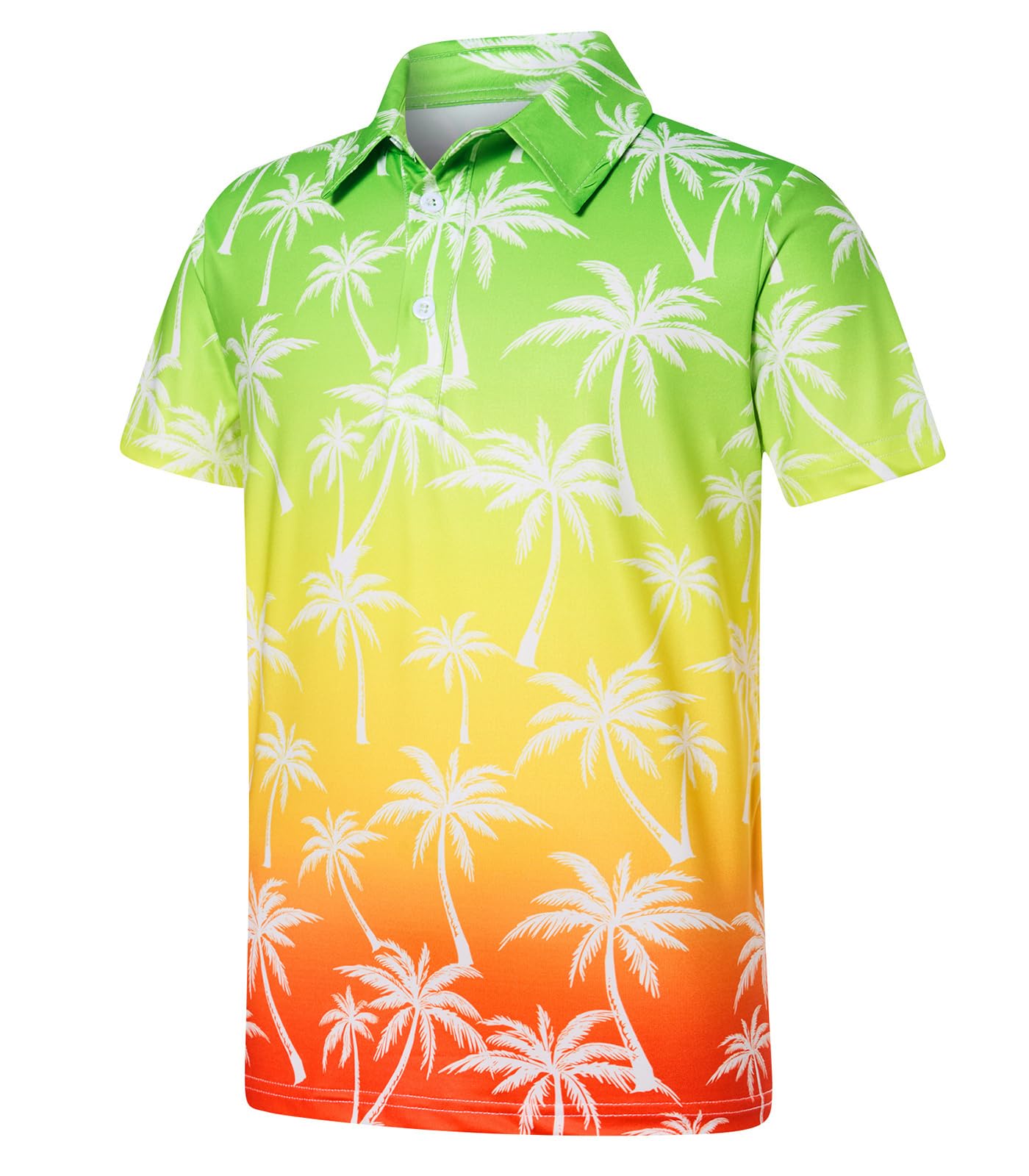 westwolf Boys Hawaiian Polo Shirt Short Sleeve Golf Clothes 5-14T
