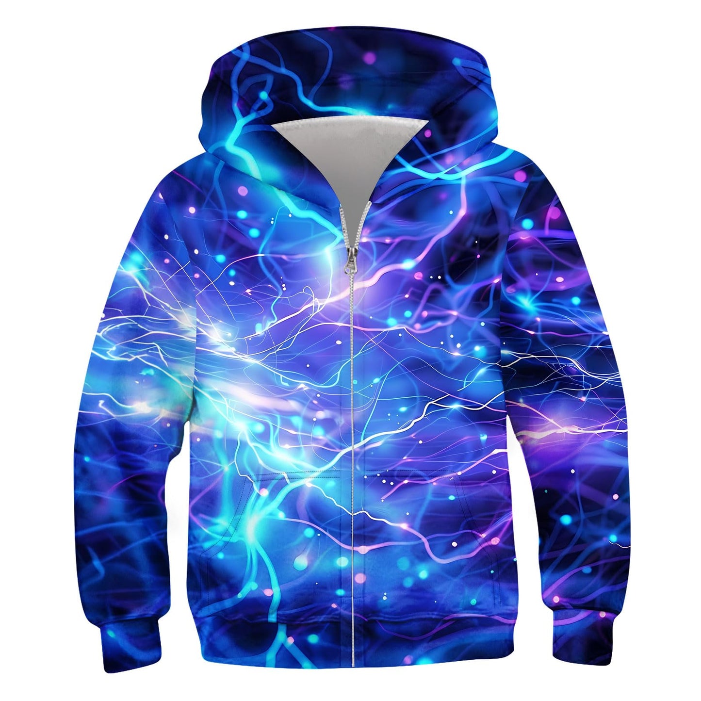 TUONROAD Boys Hoodies Sweatshirt Cool Pullover with Pockets Size 6-14 Years | Full zipper, 3D graphic prints, kangaroo pocket, polyester spandex, school and casual layering,Size 6-14
