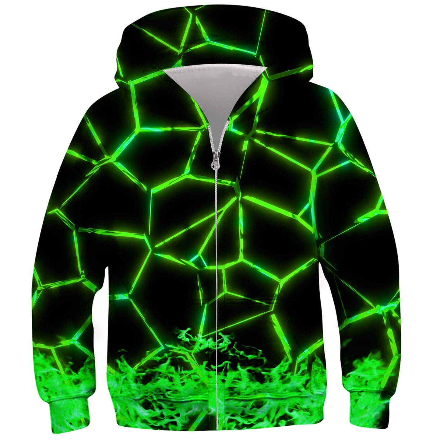 TUONROAD Boys Hoodies Sweatshirt Cool Pullover with Pockets Size 6-14 Years | Full zipper, 3D graphic prints, kangaroo pocket, polyester spandex, school and casual layering,Size 6-14