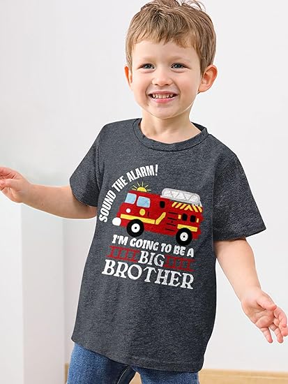 Funnycokid Big Brother T Shirt for Toddler Boys Tee Construction Promoted Short Sleeve 1-6 Years