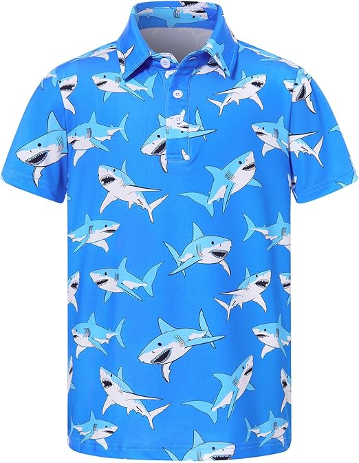 Boys Performance Polo Shirt Short Sleeve Golf Clothes for Active Casual Size 5-14