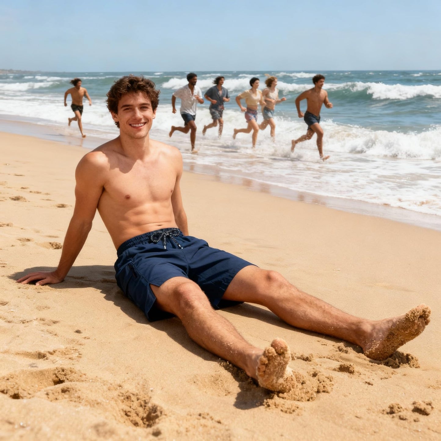 Cozople Mens Swim Trunks with Compression Liner 2-in-1 Quick Dry 9 Inch Board Shorts with Zipper Pockets