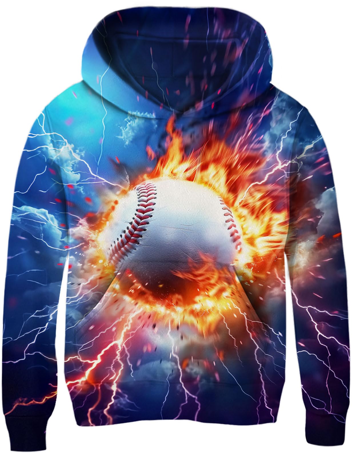 Funnycokid Boys Hoodies Kids 3D Graphic Pullover 6-16 Years | Warm fleece sweatshirt with a hood and front pocket for school and daily wear.
